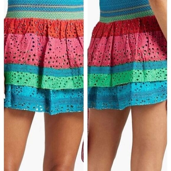 NWT ALICE & OLIVIA Tiered mini skirt $330 - Picture 1 of 9
